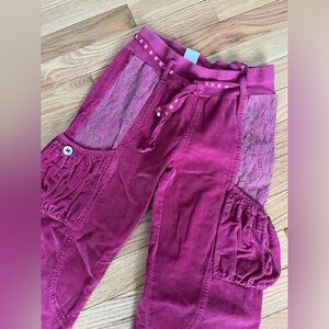 Naartjie Boutique girls pink funky corduroy pants Size 9 EUC